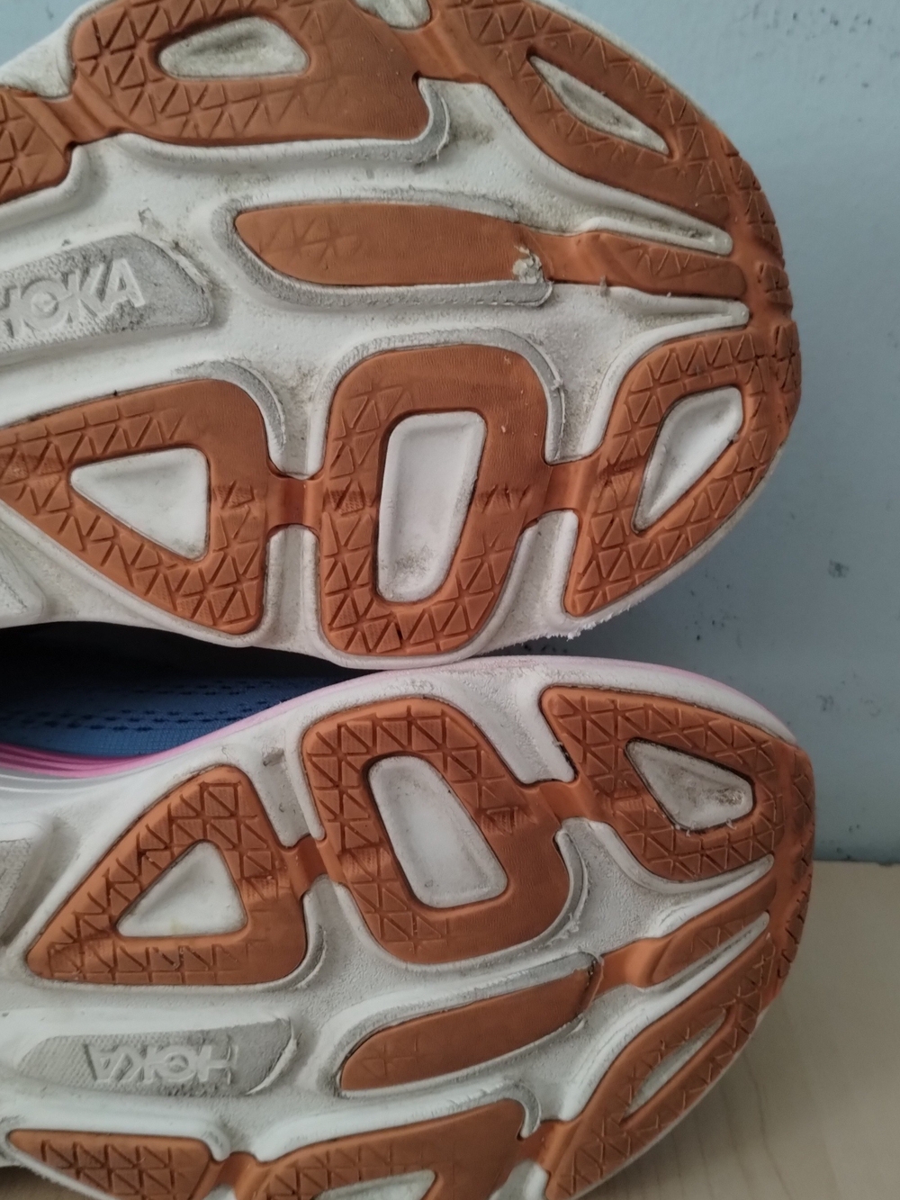 HOKA Bondi 8 Women’s Blue and Pink Running Shoes - Picture 10 of 12